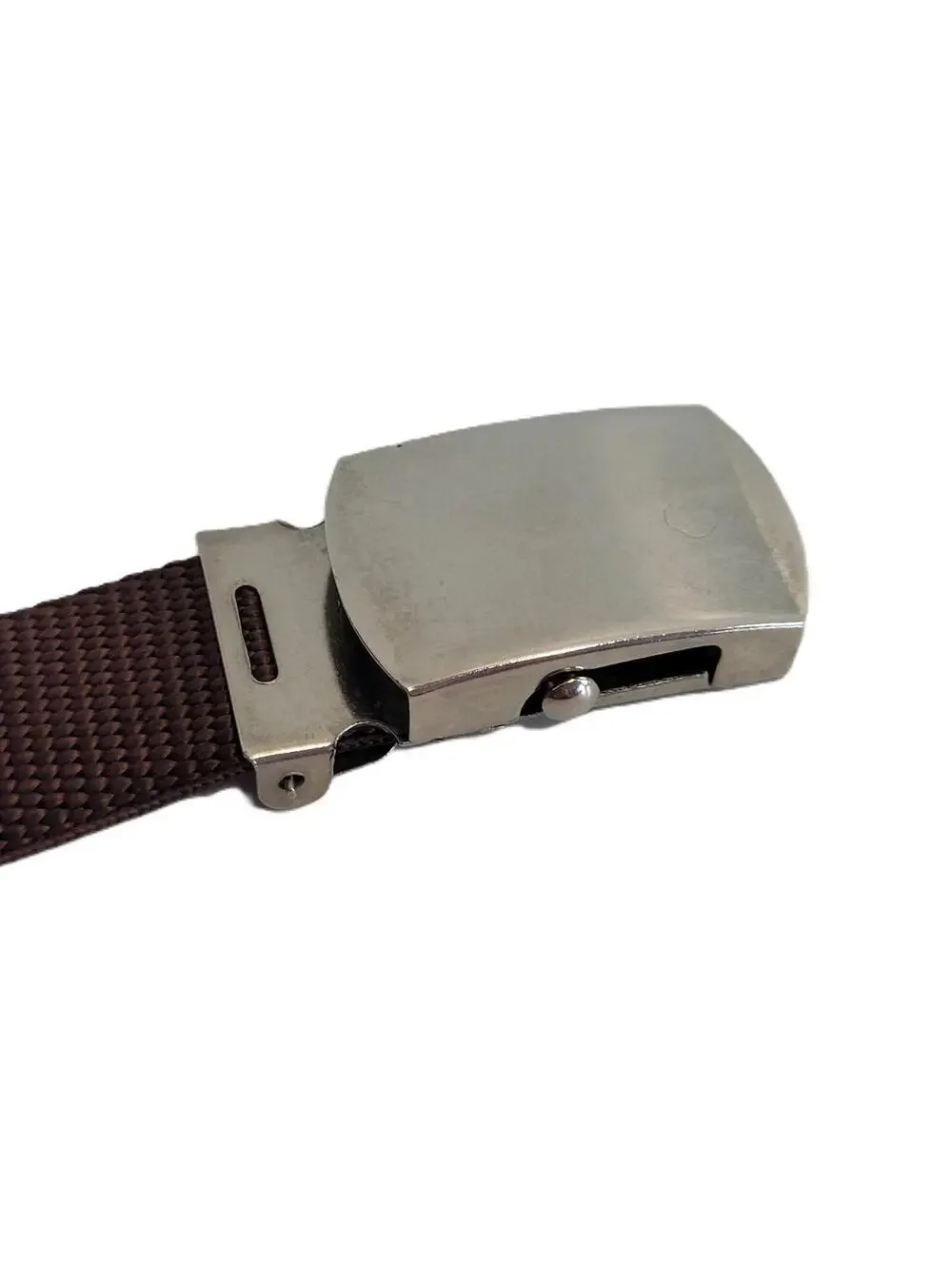 Brown Nylon Skinny Belt 30